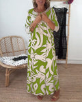 Maxi-jurk met print en lange mouwen – Amara