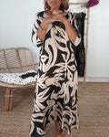 Maxi-jurk met print en lange mouwen – Amara