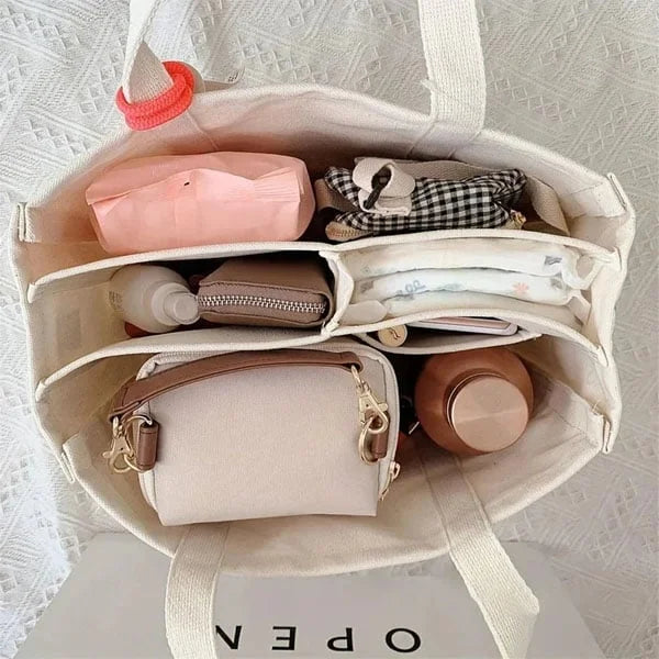 Canvas shopper tas voor dames met ruimte – Solari