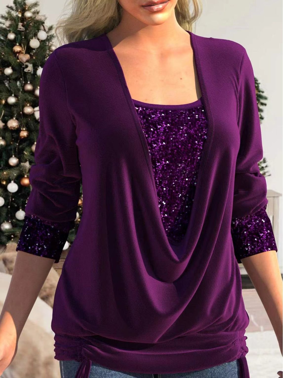 Elegante Paillettentop voor Feesten en Uitjes – Ally