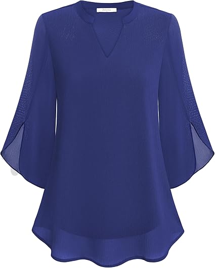 Luxe gelaagde damesblouse met elegante V-hals – Sophie