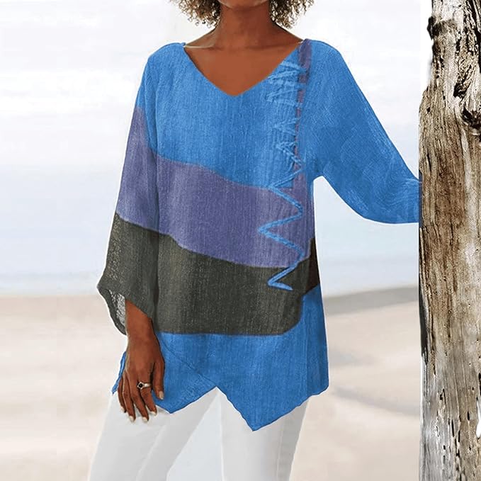 Lichte Geometrische Blouse voor Dagelijks Comfort – NovaBloom