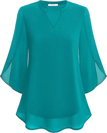 Luxe gelaagde damesblouse met elegante V-hals – Sophie