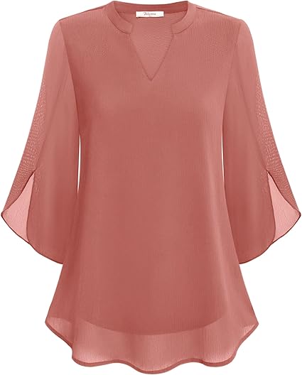Luxe gelaagde damesblouse met elegante V-hals – Sophie
