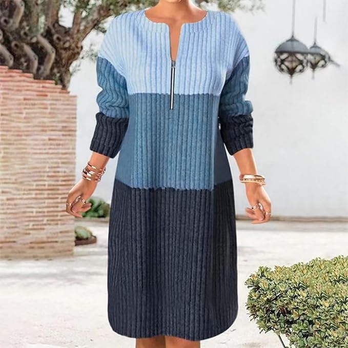 Dames jurk casual chic comfortabel katoenmix – Levina