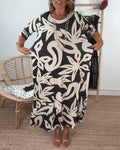 Maxi-jurk met print en lange mouwen – Amara