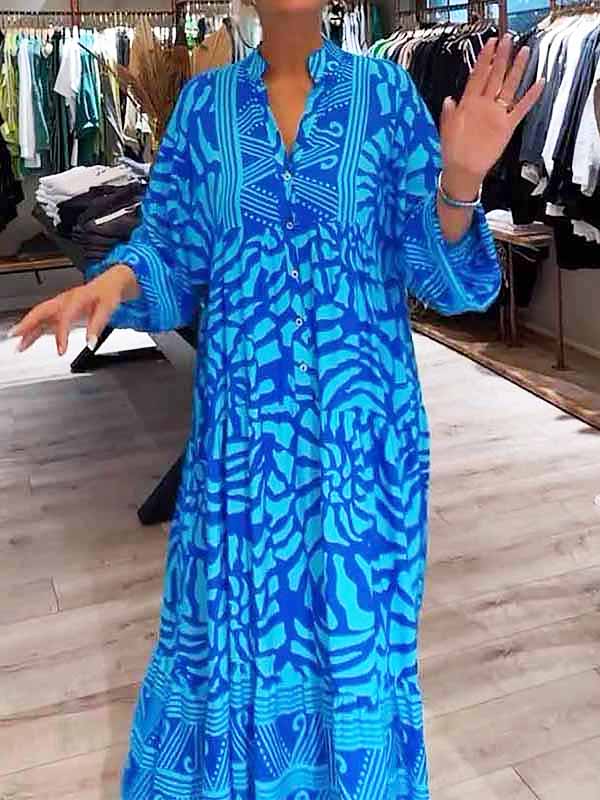 Zomerse V-Hals Jurk met Print en Comfort – Julie