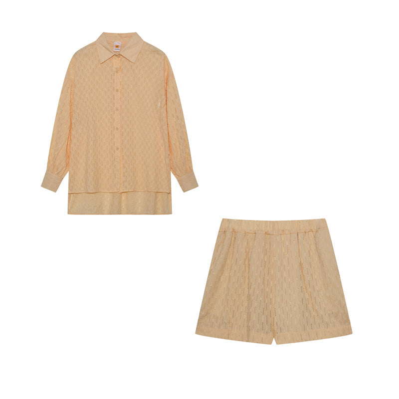 Casual shirt en shorts set voor dames – Maud