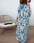 Maxi-jurk met print en lange mouwen – Amara