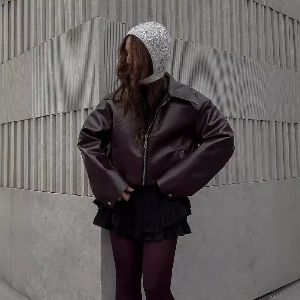 Leren Jas Met Zipper Voor Dames - Emily