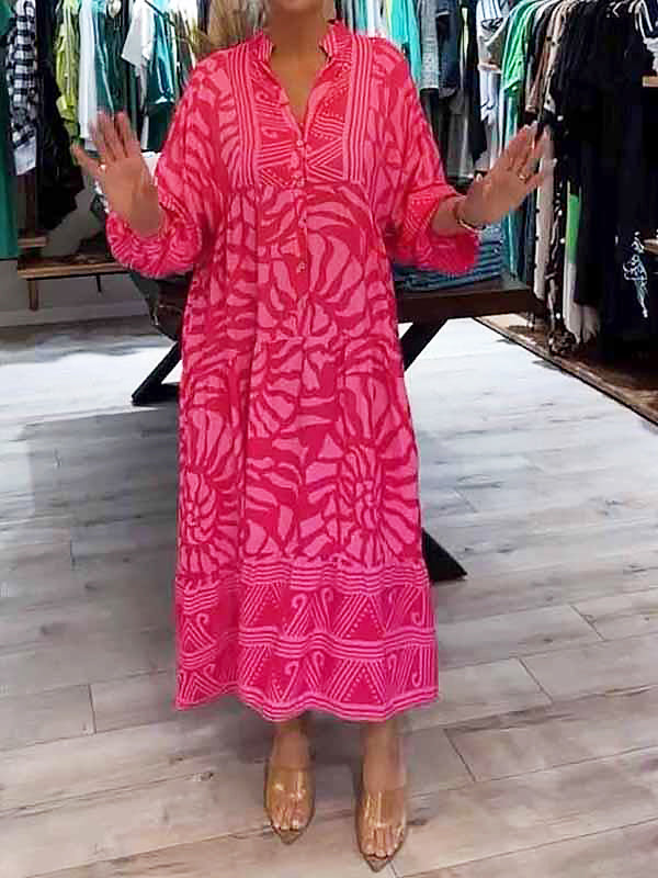 Zomerse V-Hals Jurk met Print en Comfort – Julie