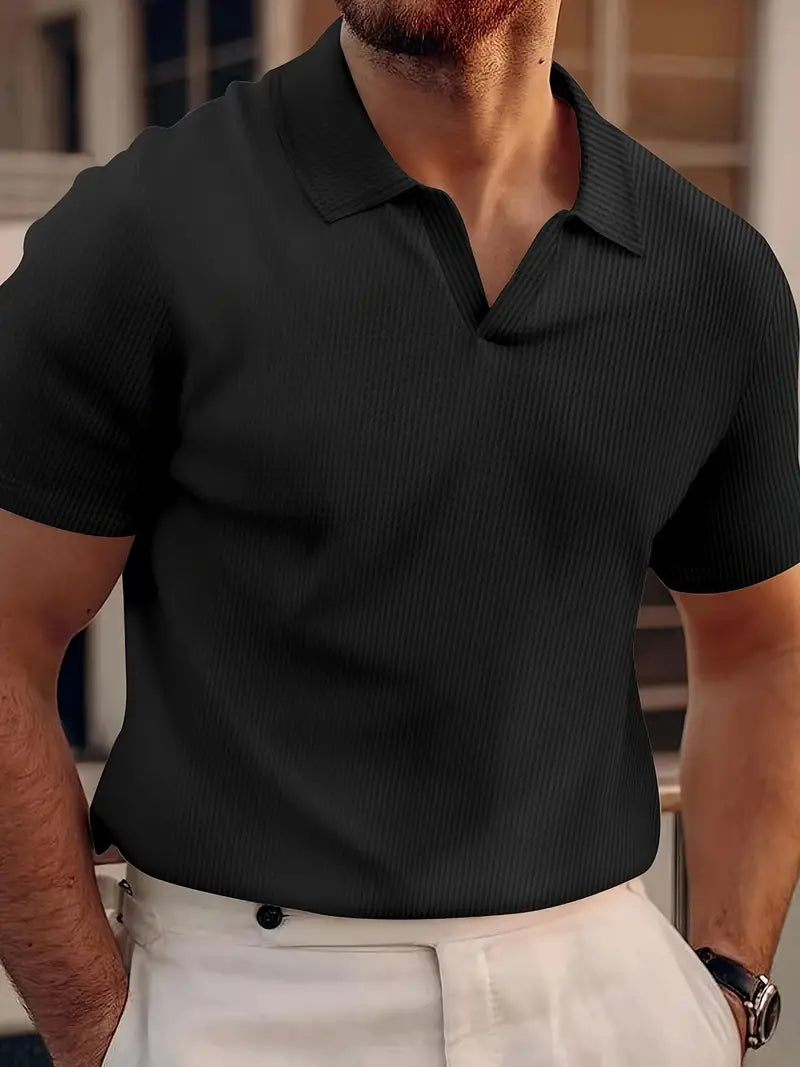 V-Hals Polo T-Shirt met Korte Mouwen voor Heren – Tobias