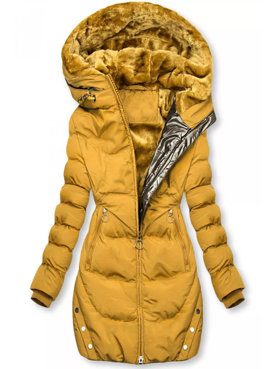 Warme Winterjas met Fluwelen Voering en Capuchon – Sophie