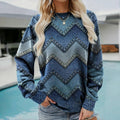 Geometrische gebreide sweater voor warmte en stijl – Olivia
