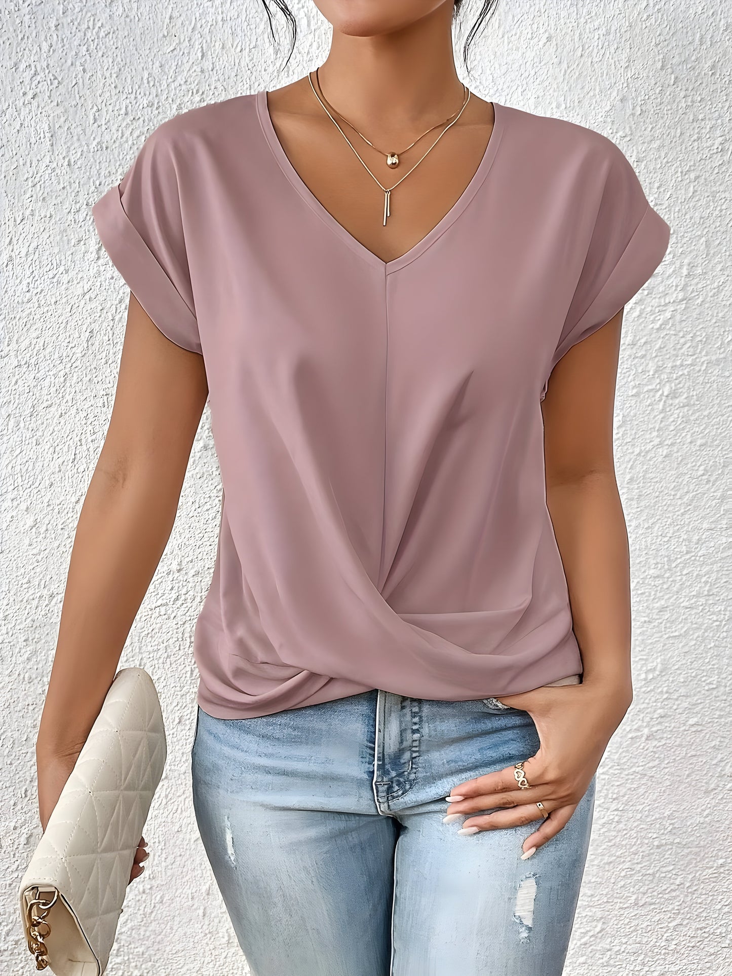 V-hals casual dames T-shirt luchtig en stijlvol – Zoë