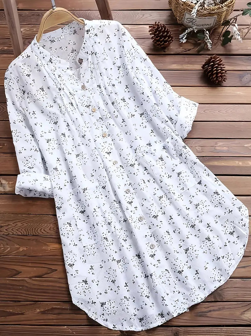 Bloemen Overhemd Dames Zomer Katoen Look – Arvella