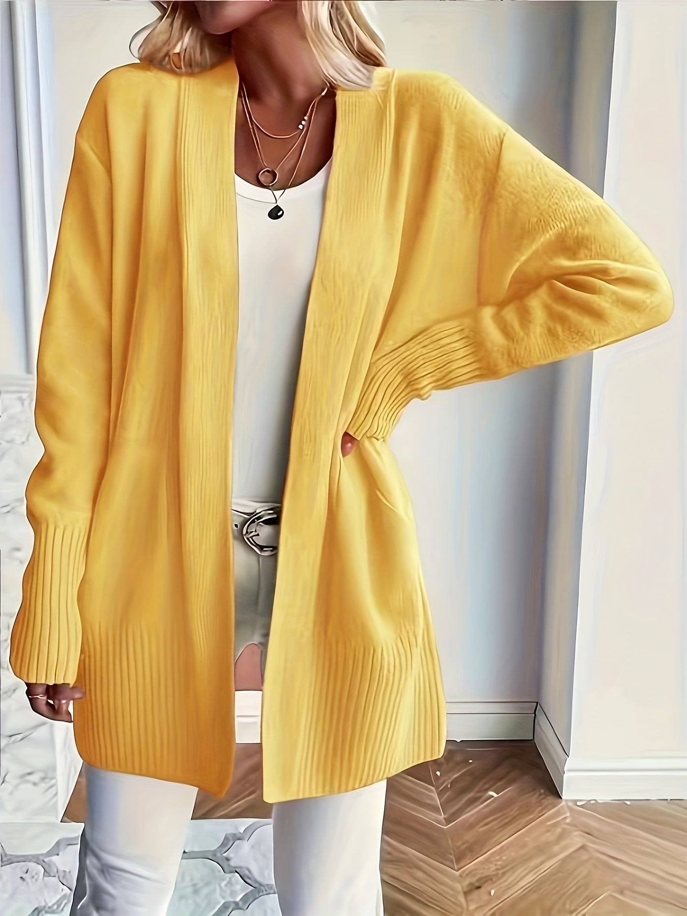 Lang dames vest met V-hals en stijl – Livia