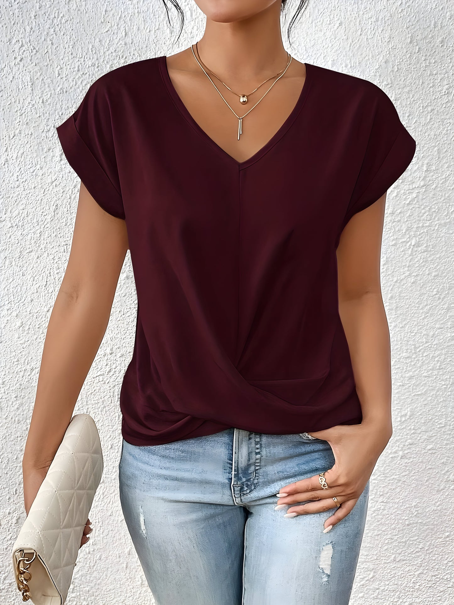 V-hals casual dames T-shirt luchtig en stijlvol – Zoë