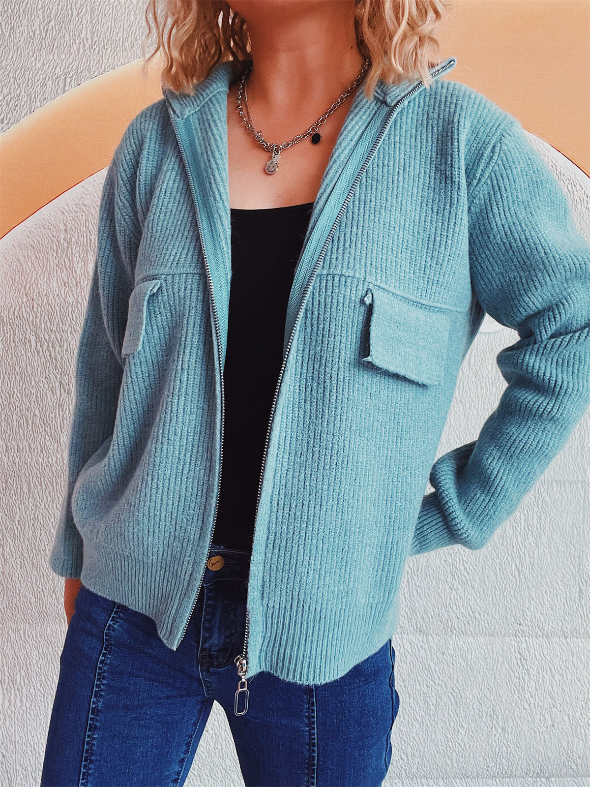 Comfortabele dames cardigan met rits – Julia