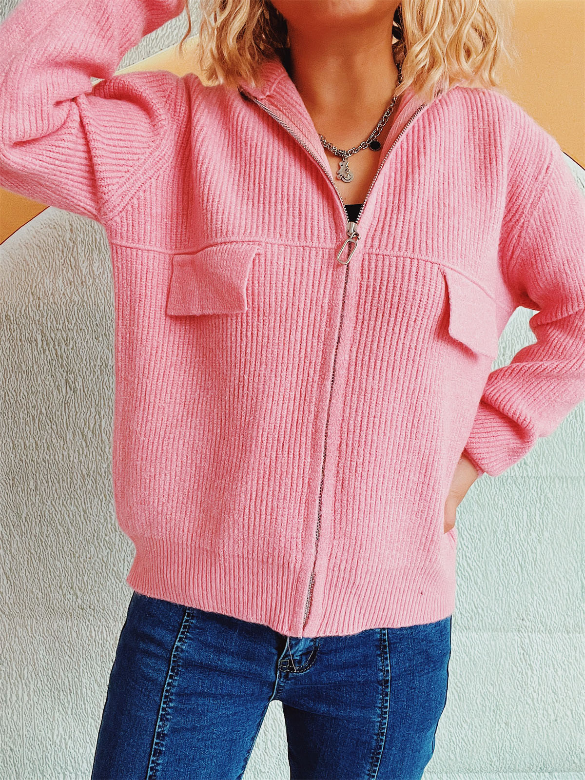 Comfortabele dames cardigan met rits – Julia