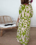 Maxi-jurk met print en lange mouwen – Amara