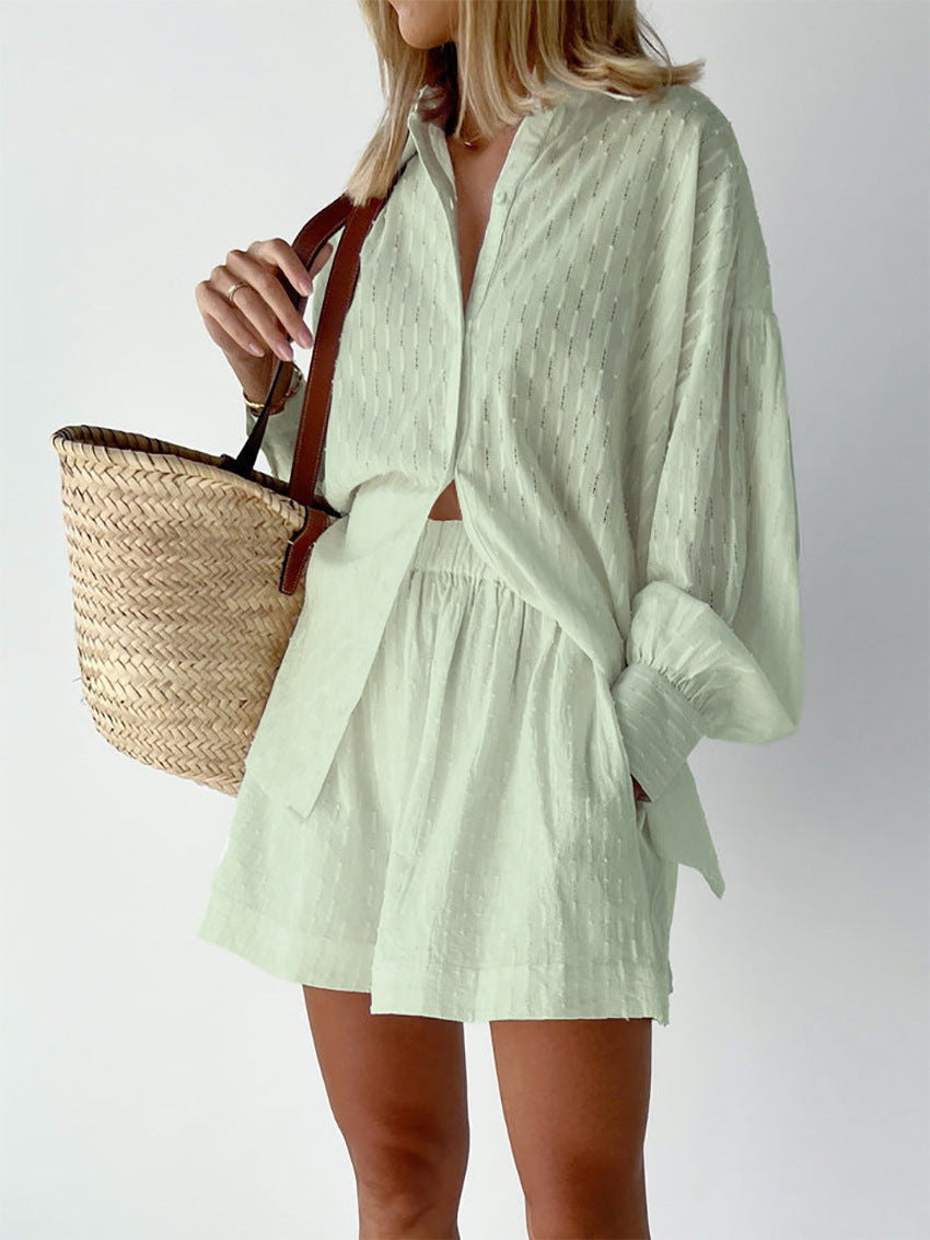 Casual shirt en shorts set voor dames – Maud