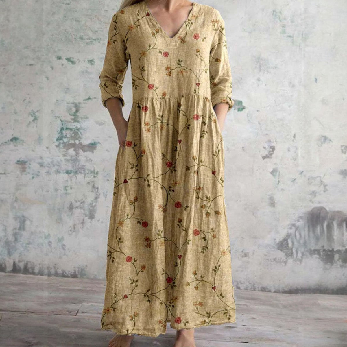 Bloemenjurk dames slank model luchtig elegant – Floravelle