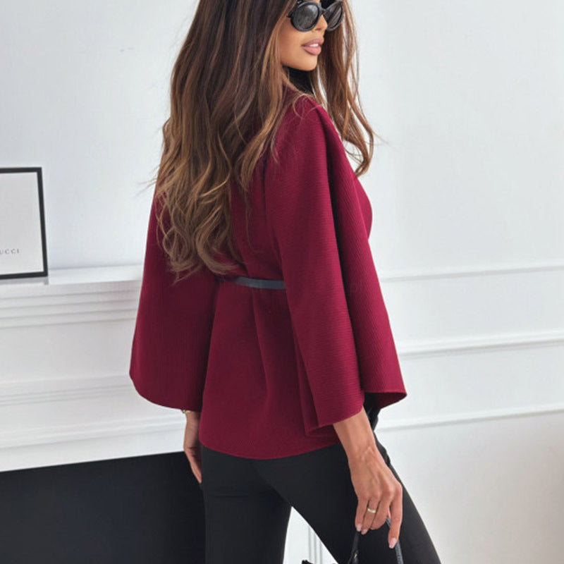 Stijlvolle Wollen Trui Met Batwing Mouwen - Eva