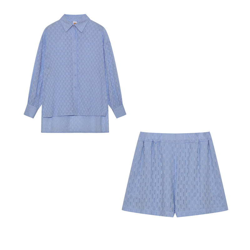 Casual shirt en shorts set voor dames – Maud
