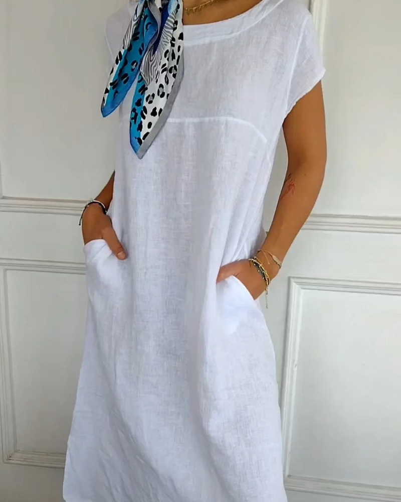 Casual dames jurk katoen A-lijn zomerlook – Serelina