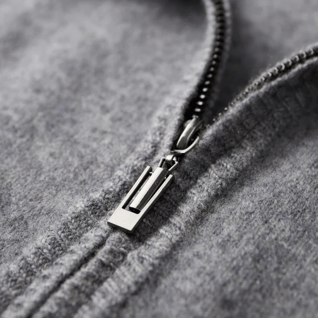 Luxe kasjmier vest met rits voor heren – Amari