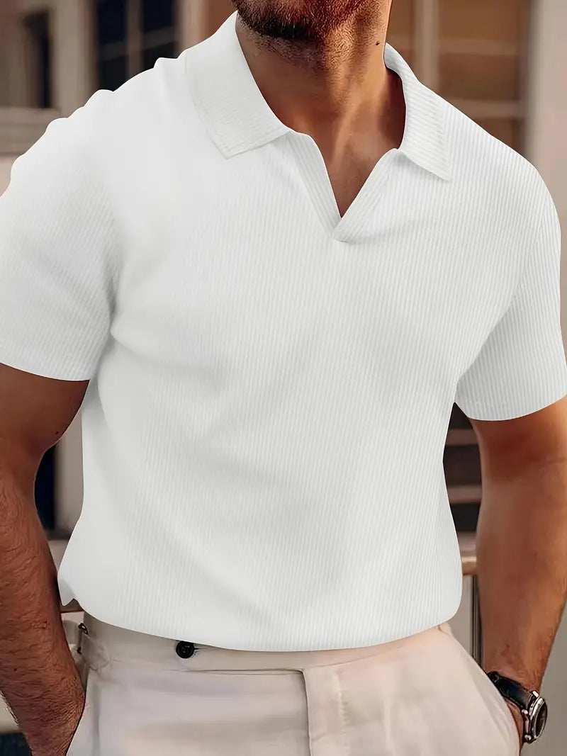 V-Hals Polo T-Shirt met Korte Mouwen voor Heren – Tobias
