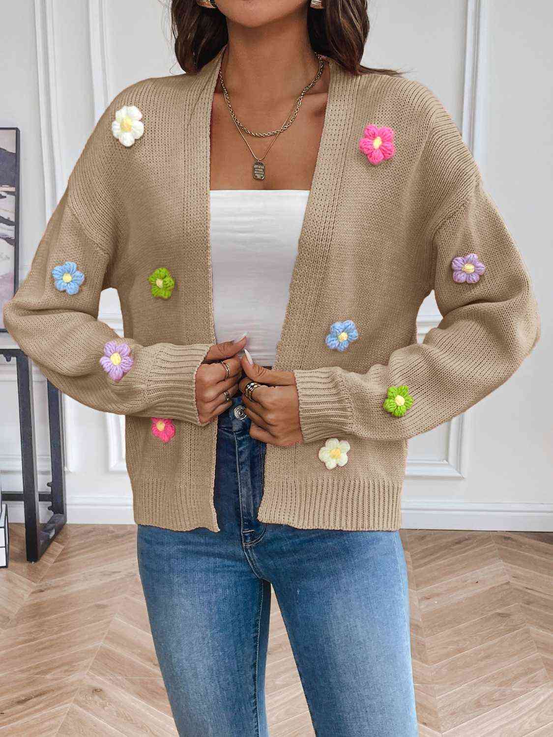 Lichtgewicht dames cardigan met bloemenpatroon – Lotje