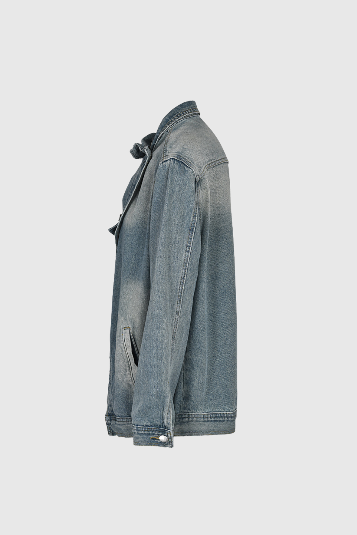 Asymmetrische Oversized Spijkerjas - Vivid Twist Denim Jacket