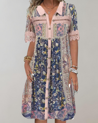 Midi-Jurk Met Kantdetails – Elena