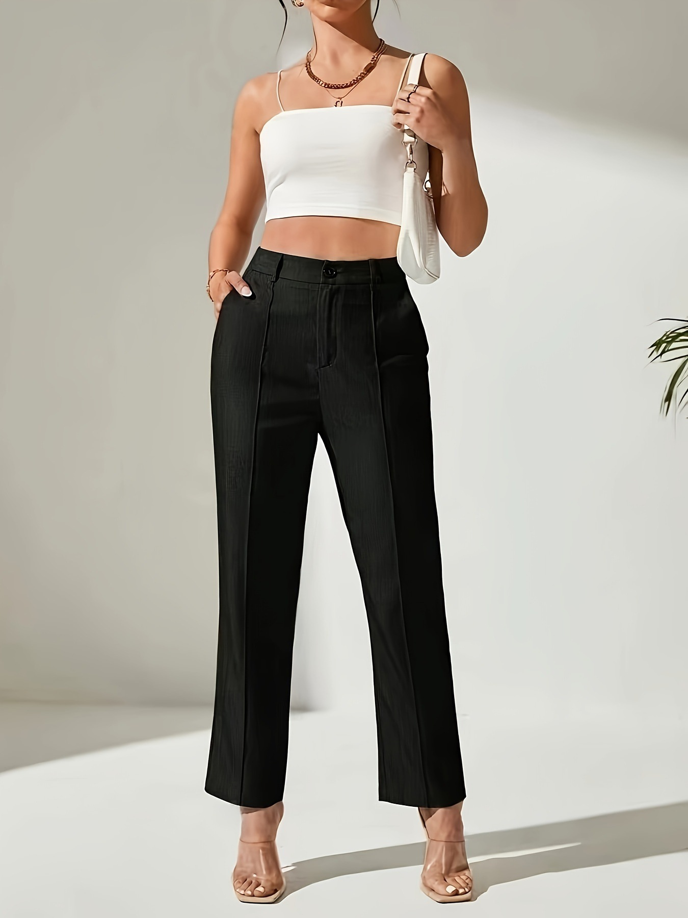 Hoge taille flared broek voor dames – Emma