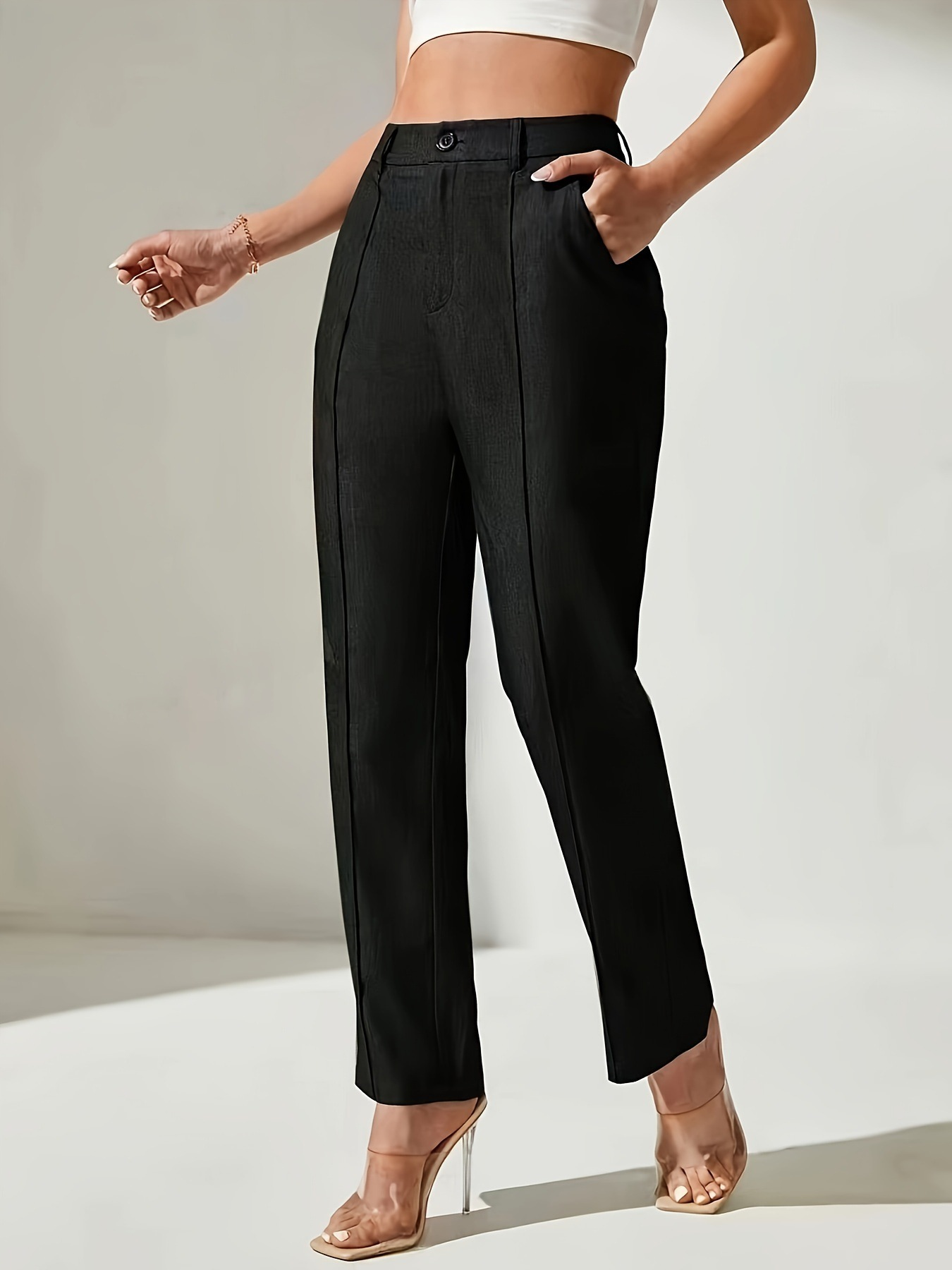 Hoge taille flared broek voor dames – Emma