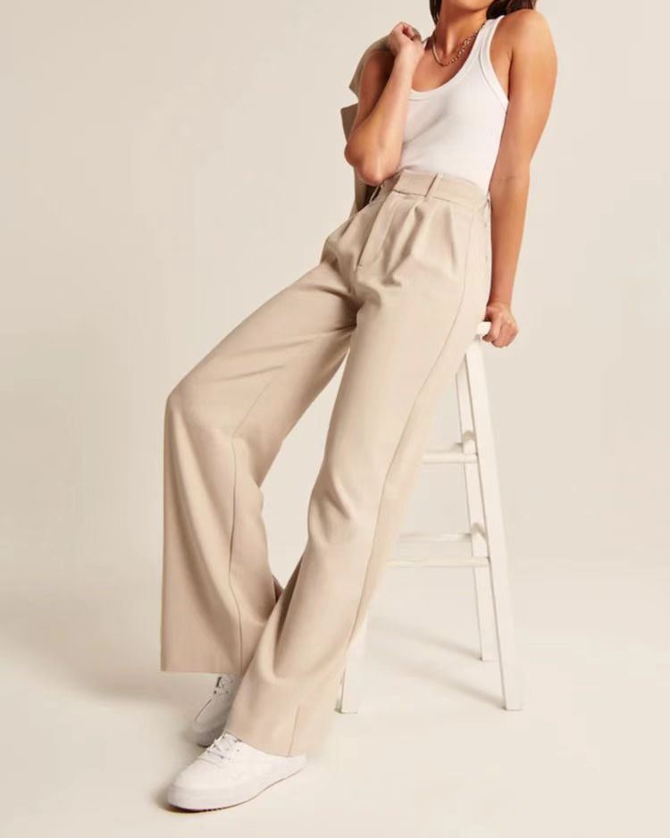 Oversized wijde broek met elastische taille – Olivia