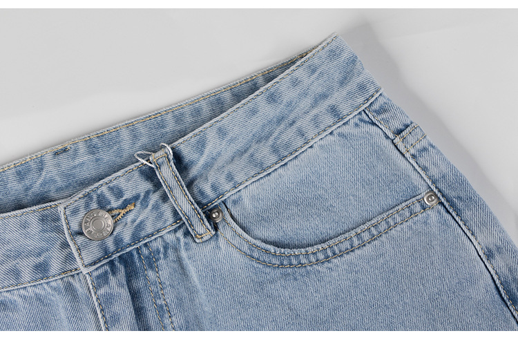 Hoge taille gescheurde rechte jeans voor dames – Naomi