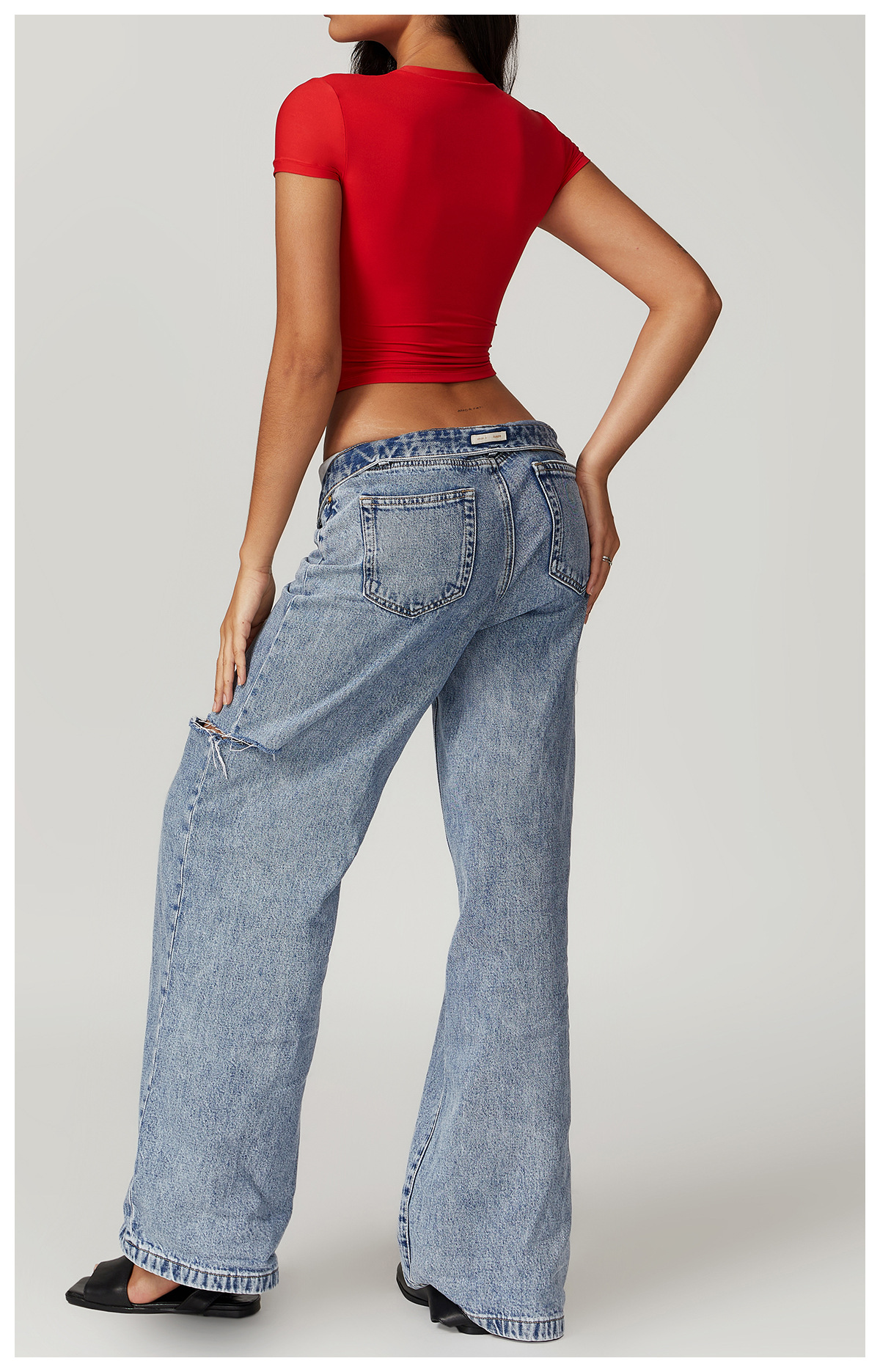Casual cropped T-shirt met korte mouwen – Sophie