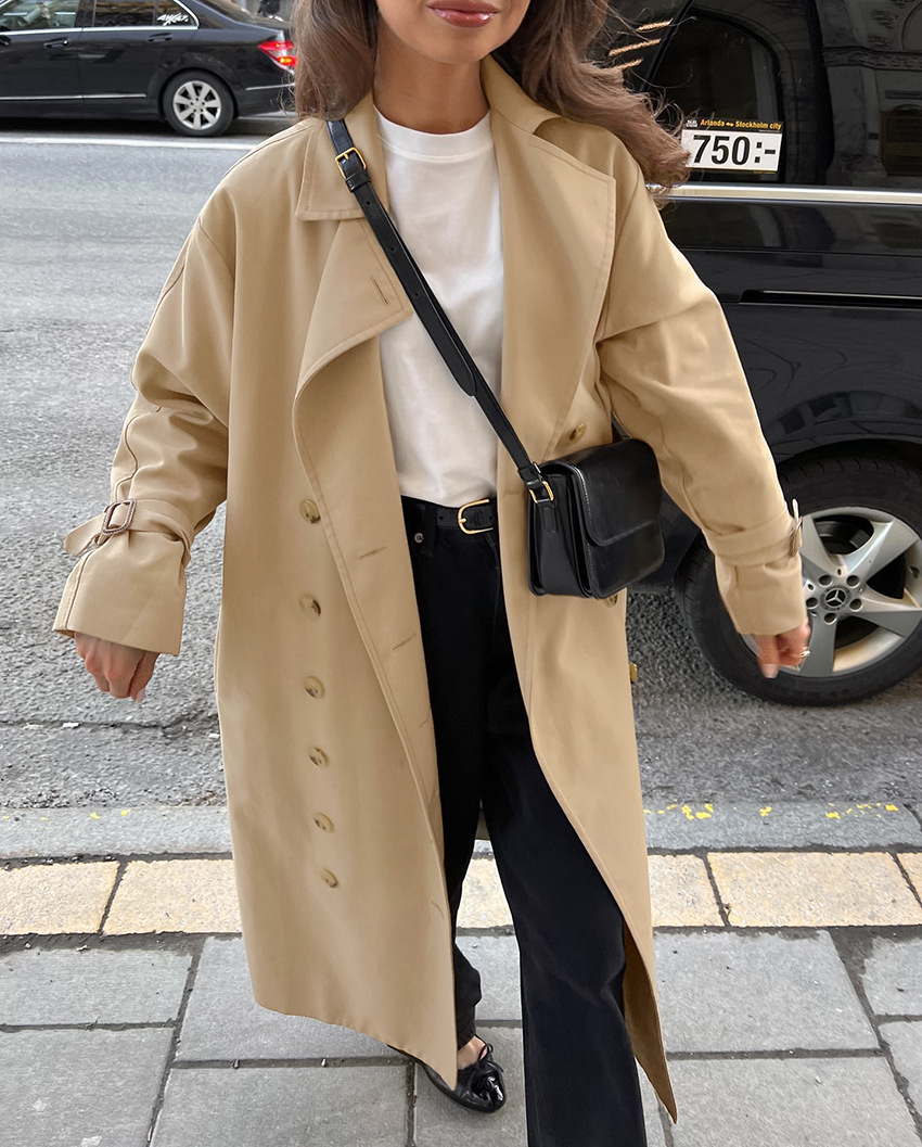 Lichtgewicht oversized trenchcoat met suède look – Olivia
