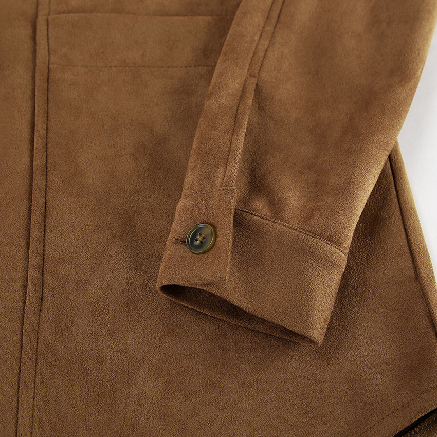 Oversized suède kraagjas met relaxte pasvorm – Mila