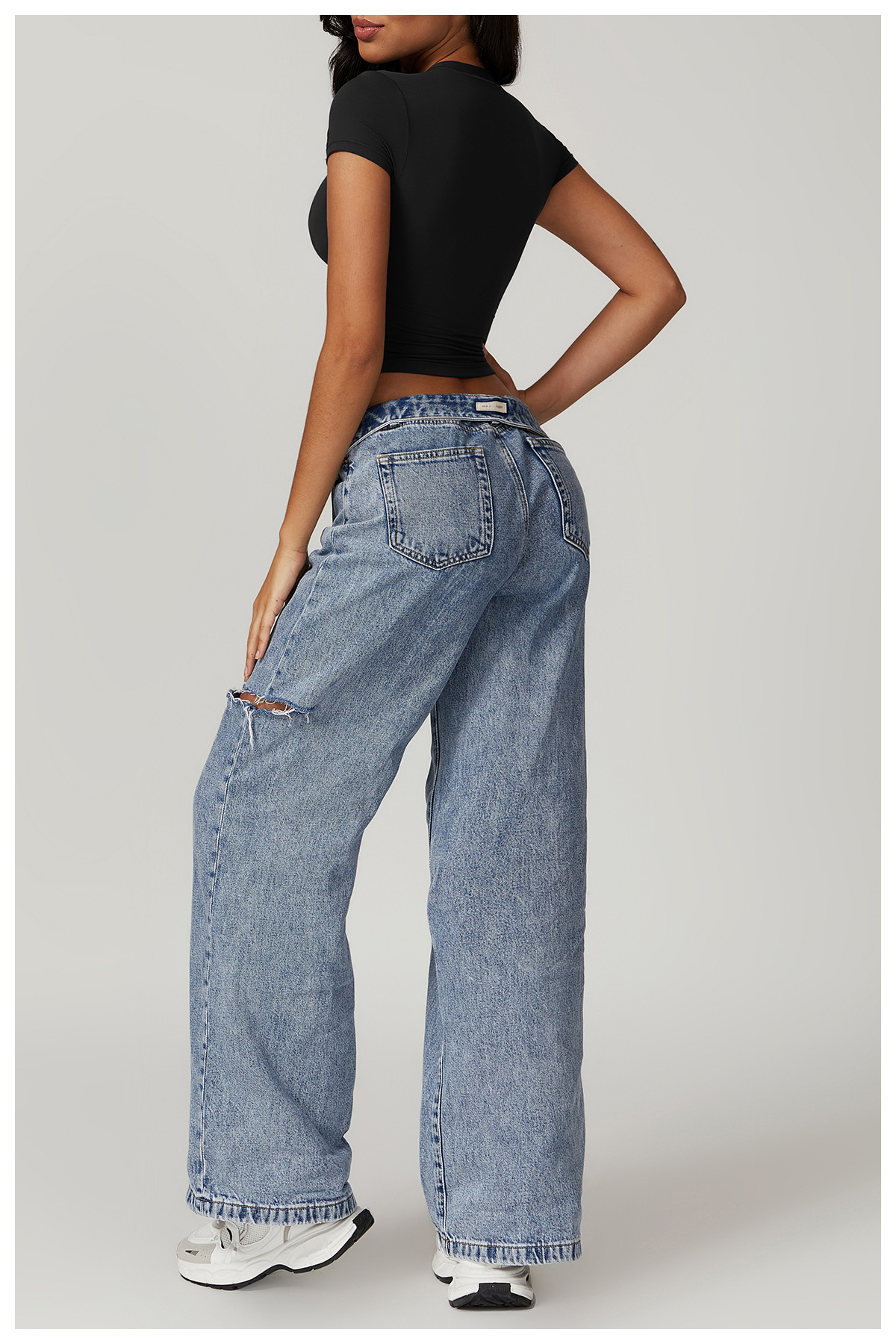Casual cropped T-shirt met korte mouwen – Sophie