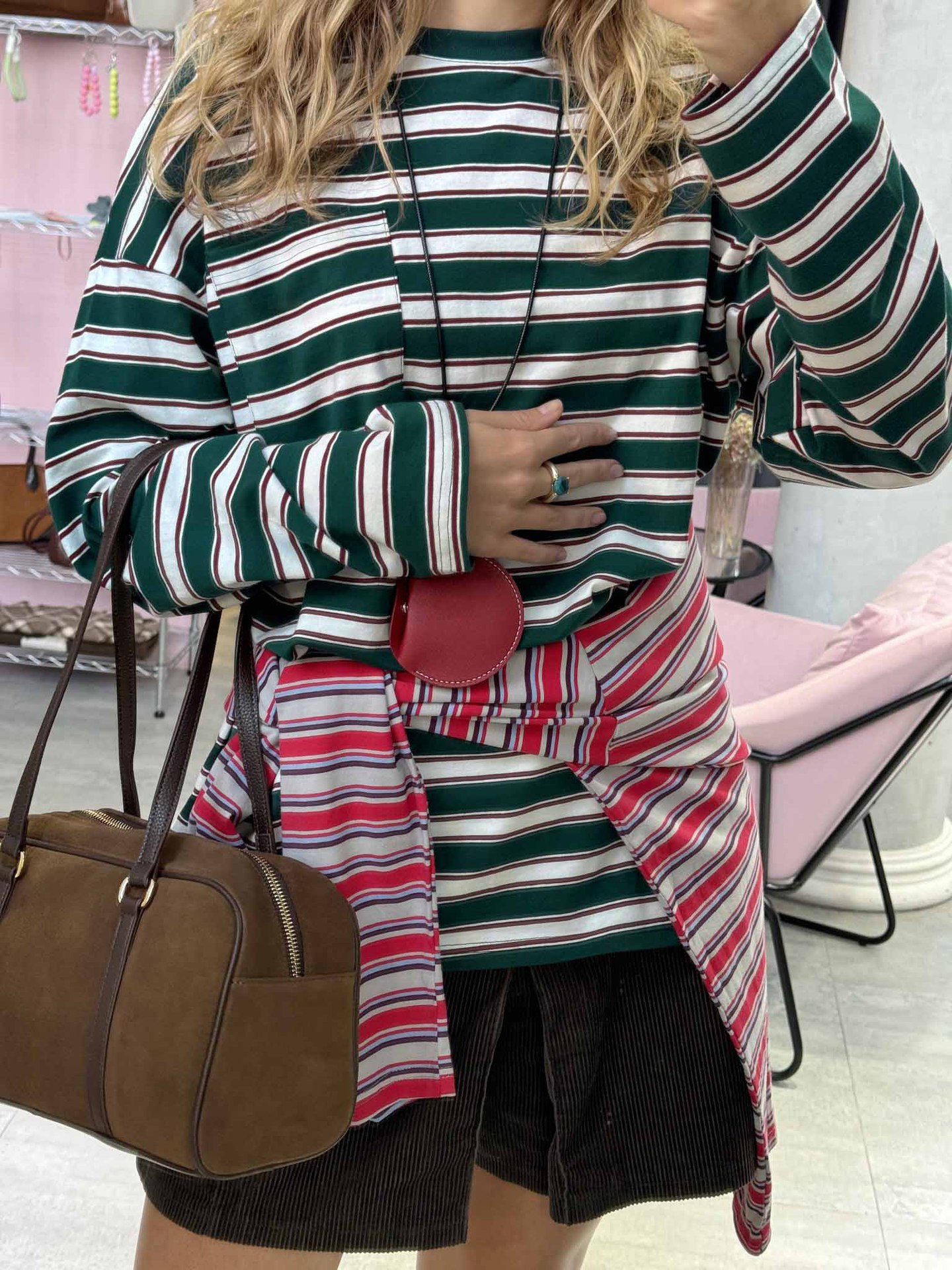 Oversized gestreepte dames top met lange mouwen – Lisa