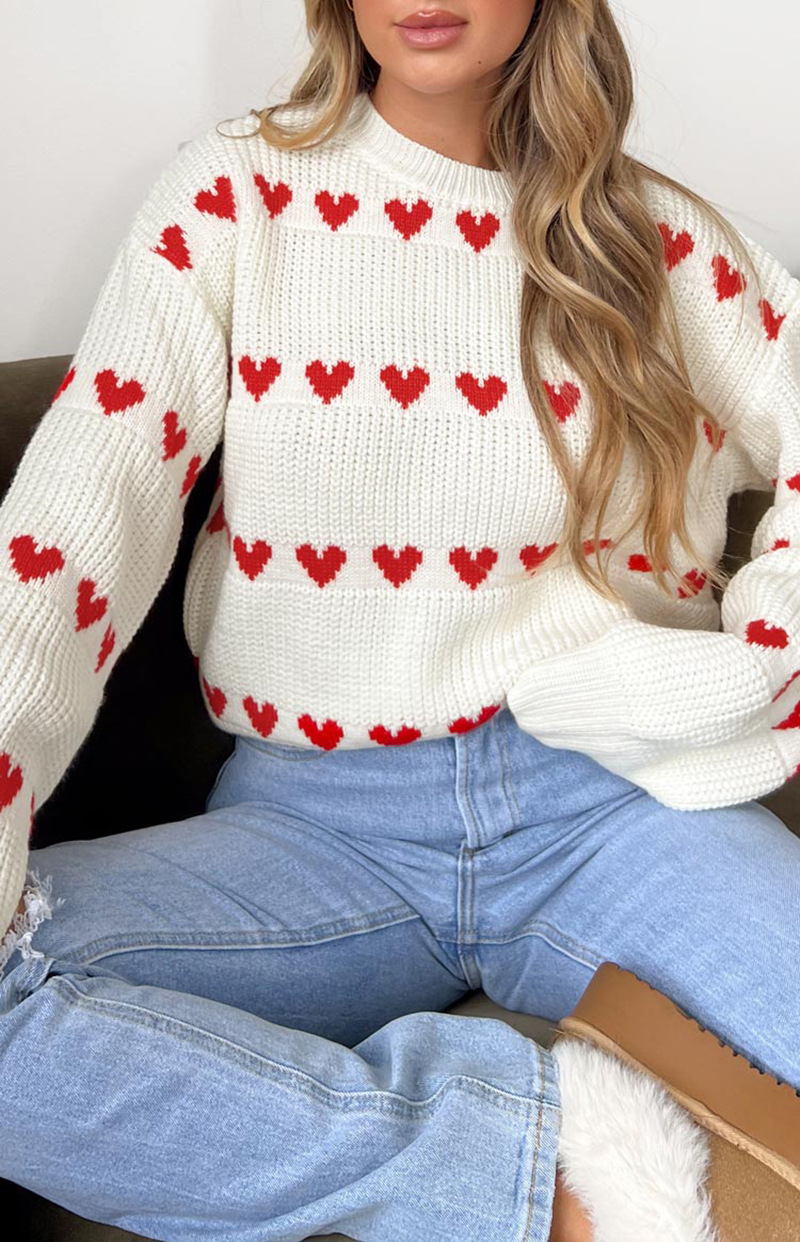 Losse gebreide harttrui voor een speelse look – Emma