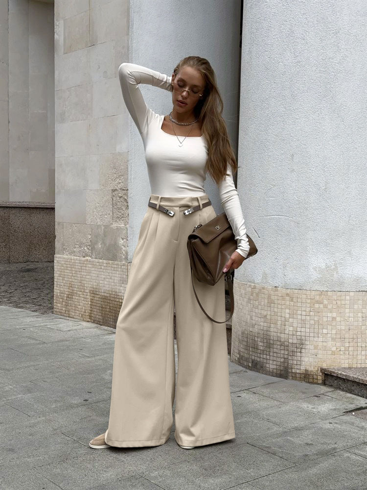 Elegante wijde pijpen tailored broek voor dames – Isabella