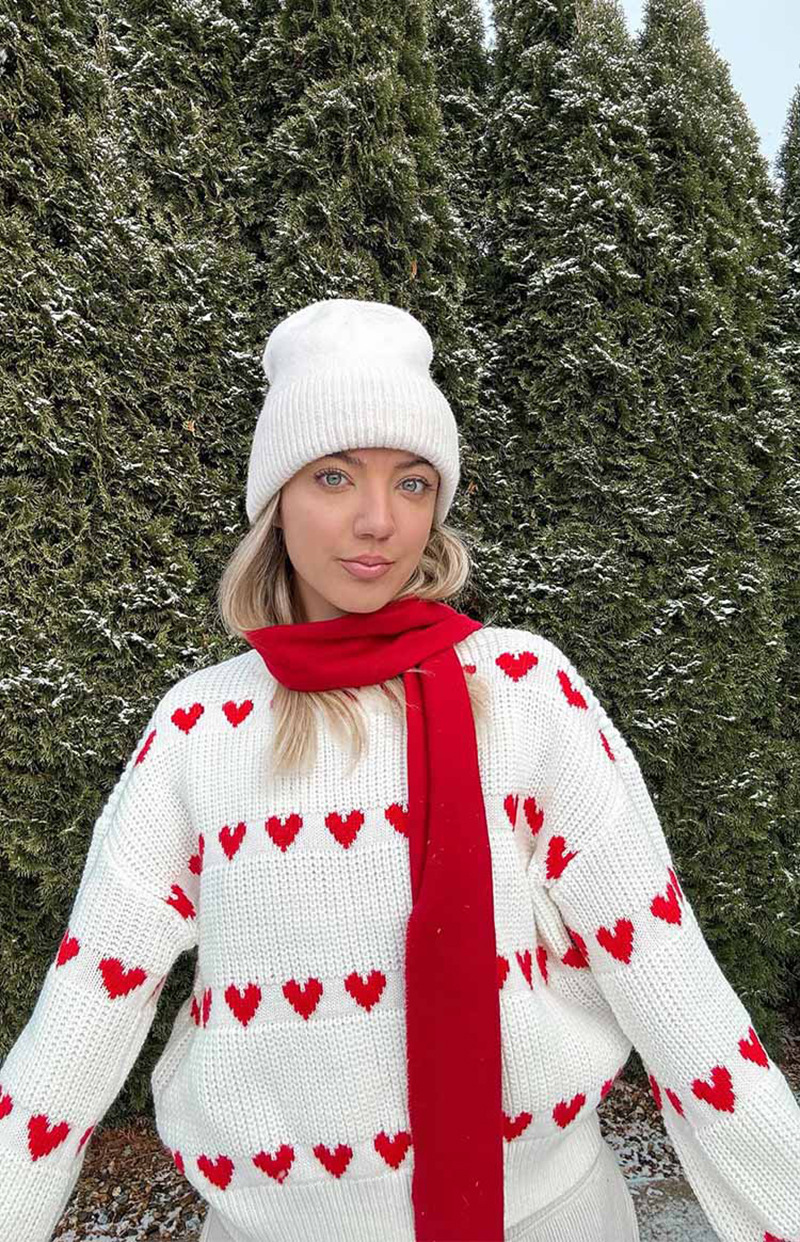 Losse gebreide harttrui voor een speelse look – Emma