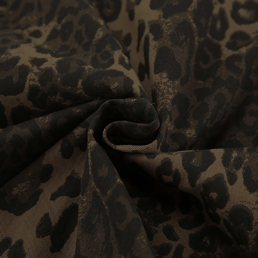 Preppy luipaardprint overhemd shacket met knopen – Mila