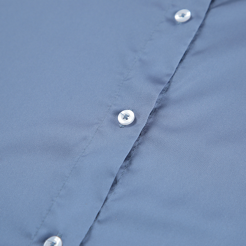 Satijnen shirtjurk met riem en lange mouwen – Sophie