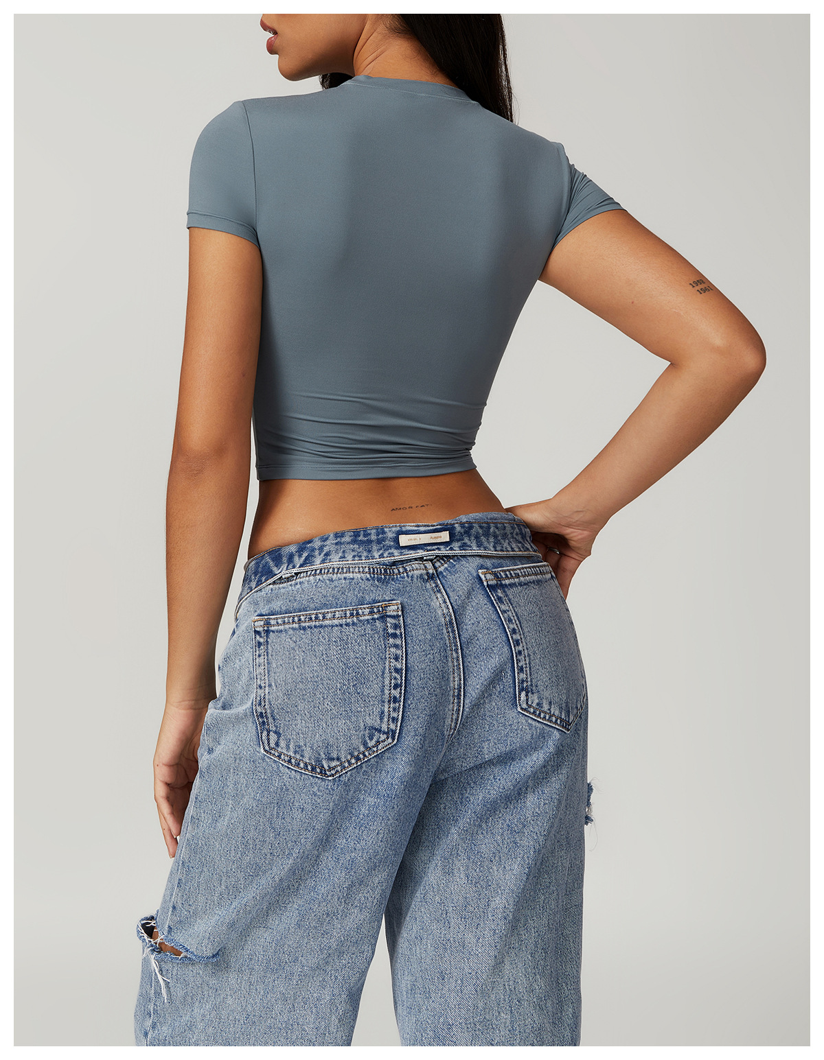 Casual cropped T-shirt met korte mouwen – Sophie